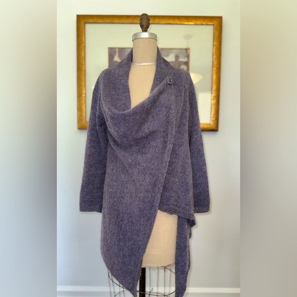 Italian Alpaca And Wool Purple Elegant Sweater